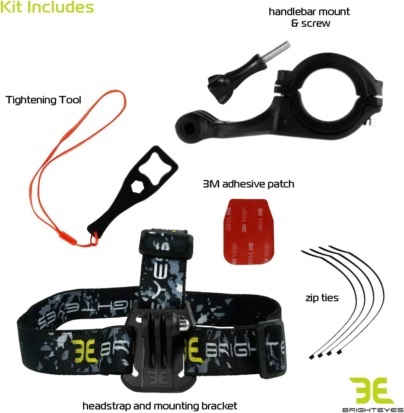 GoPro Style Mount Adapter Kit For 1800 Stamina, 1600 Helios & 1200 Blaze Bike Light Sets