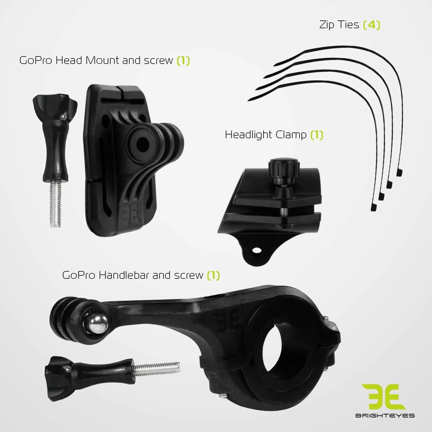 GoPro Mount for All Flashlight from 1 to 1-1/2" wide - Also for 300 Lumen Bike LIght Set