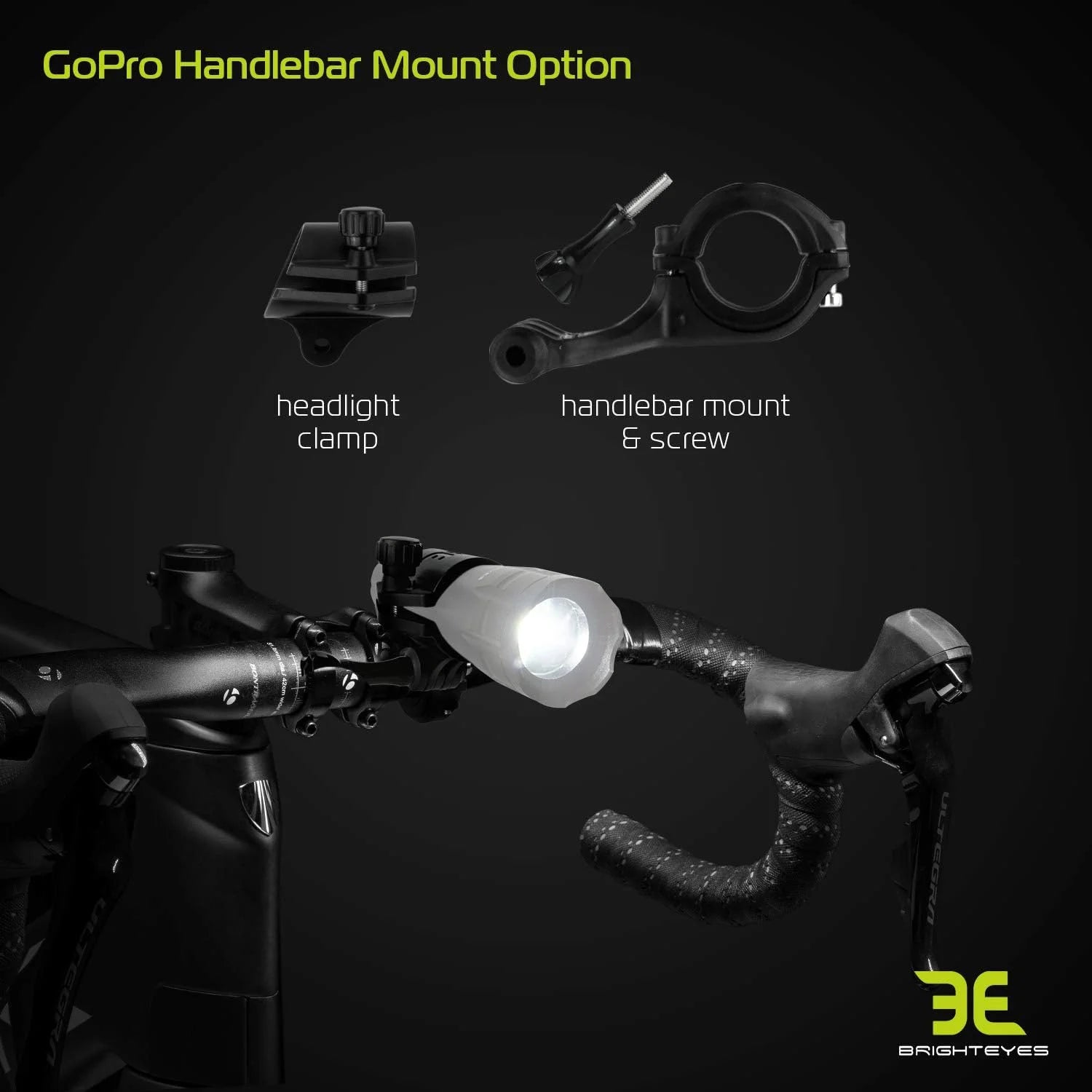 GoPro Mount for All Flashlight from 1 to 1-1/2" wide - Also for 300 Lumen Bike LIght Set