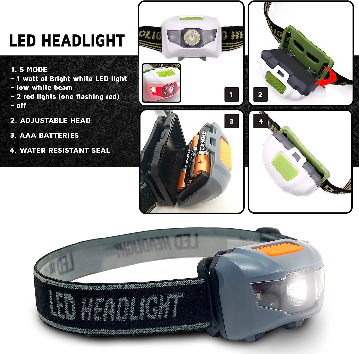 2-Pack Cree LED Headlamp